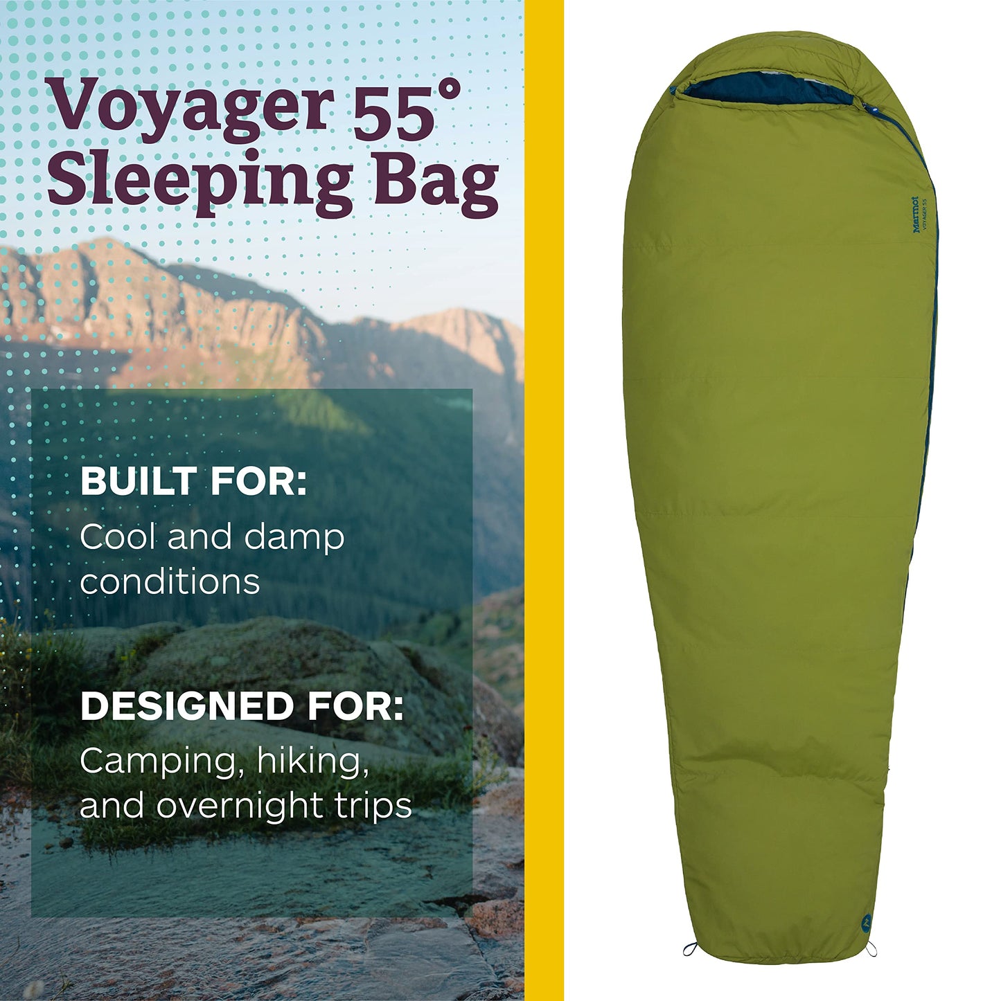 Marmot Voyager 55 Mummy Sleeping Bag, Cilantro, Regular