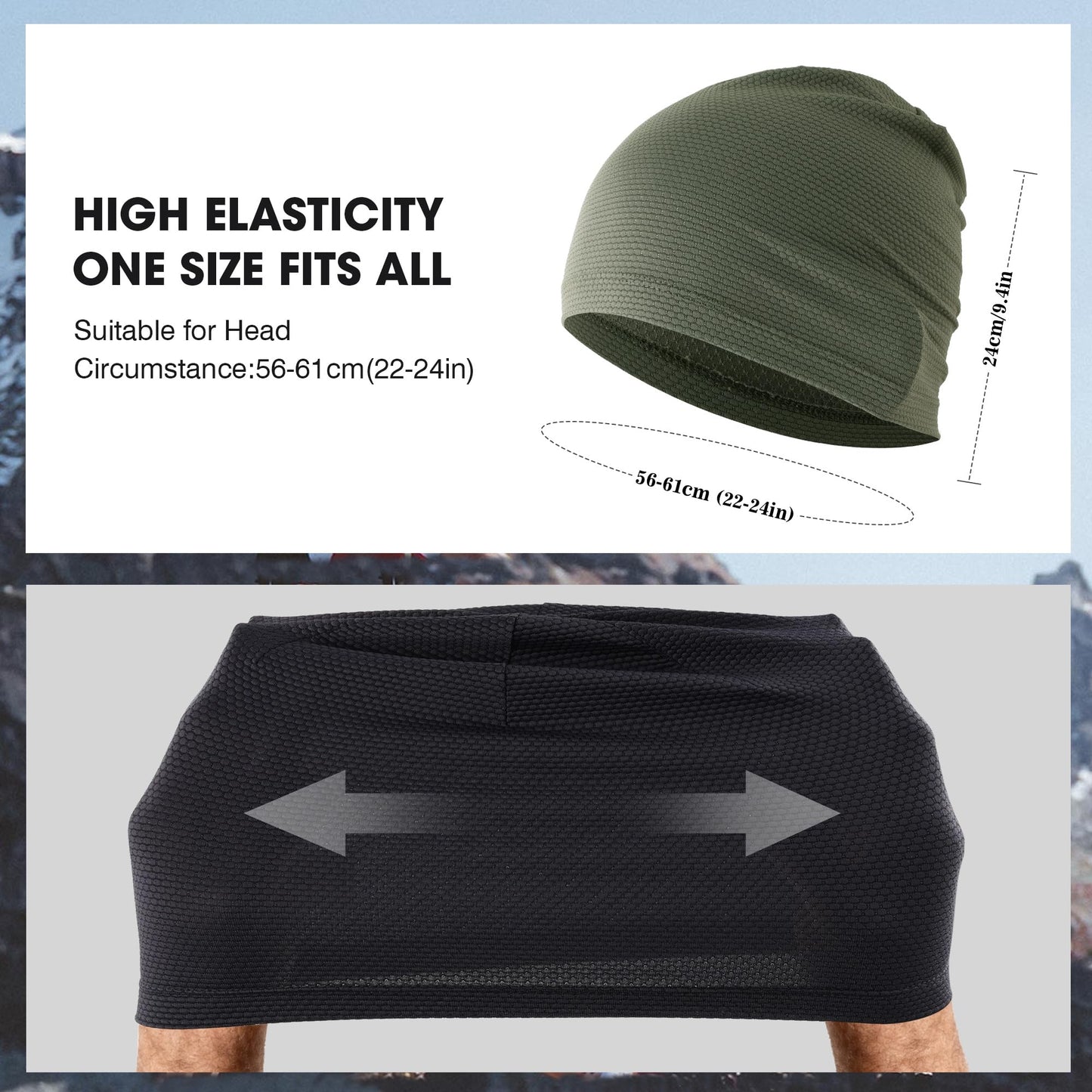 WTACTFUL 3-Pack Breathable Cooling Skull Cap for Men & Women