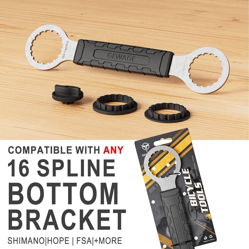 Bicycle Bottom Bracket Tool - Bottom Bracket Removal Install Tool Compatible with Shimano Hollowtech II/BB9000, BBR60,FSA MegaEvo - BB Remover with Crank cap wrench(FSA MegaEvo)