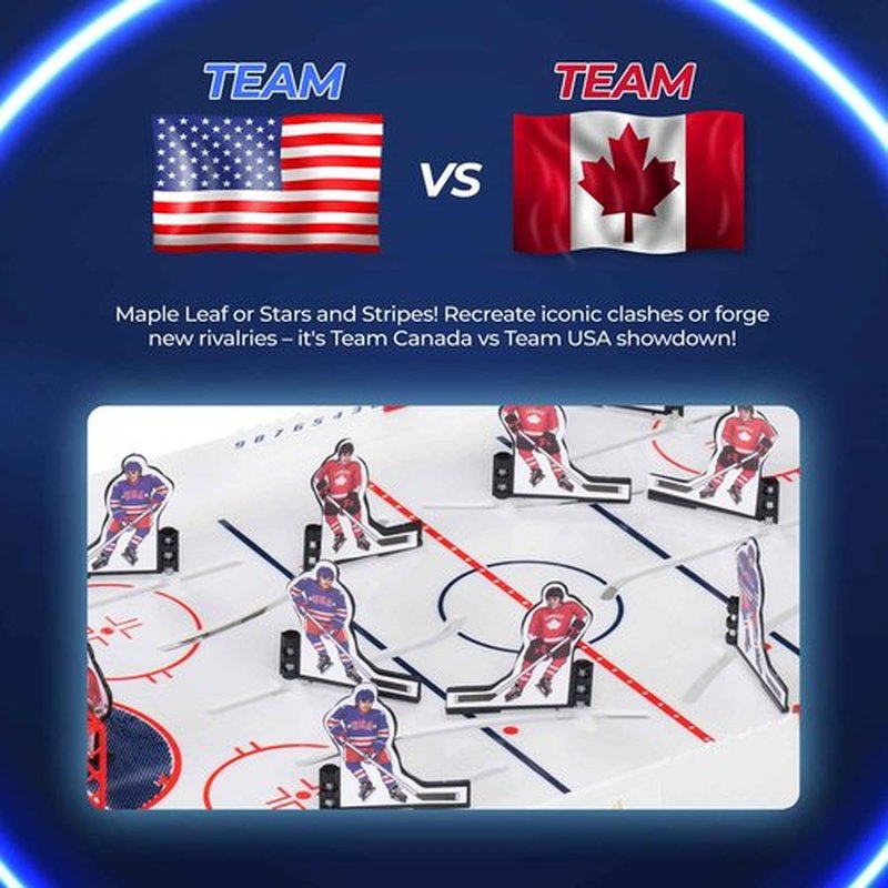 TOP SHELF Pro Stars: Ultimate Table Hockey Game - 28" x 14" Arcade Thrills for Adults & Family - Realistic Bubble Dome Rod - Official CTHA Tournament Quality - All-in-One Ice Hockey Fun