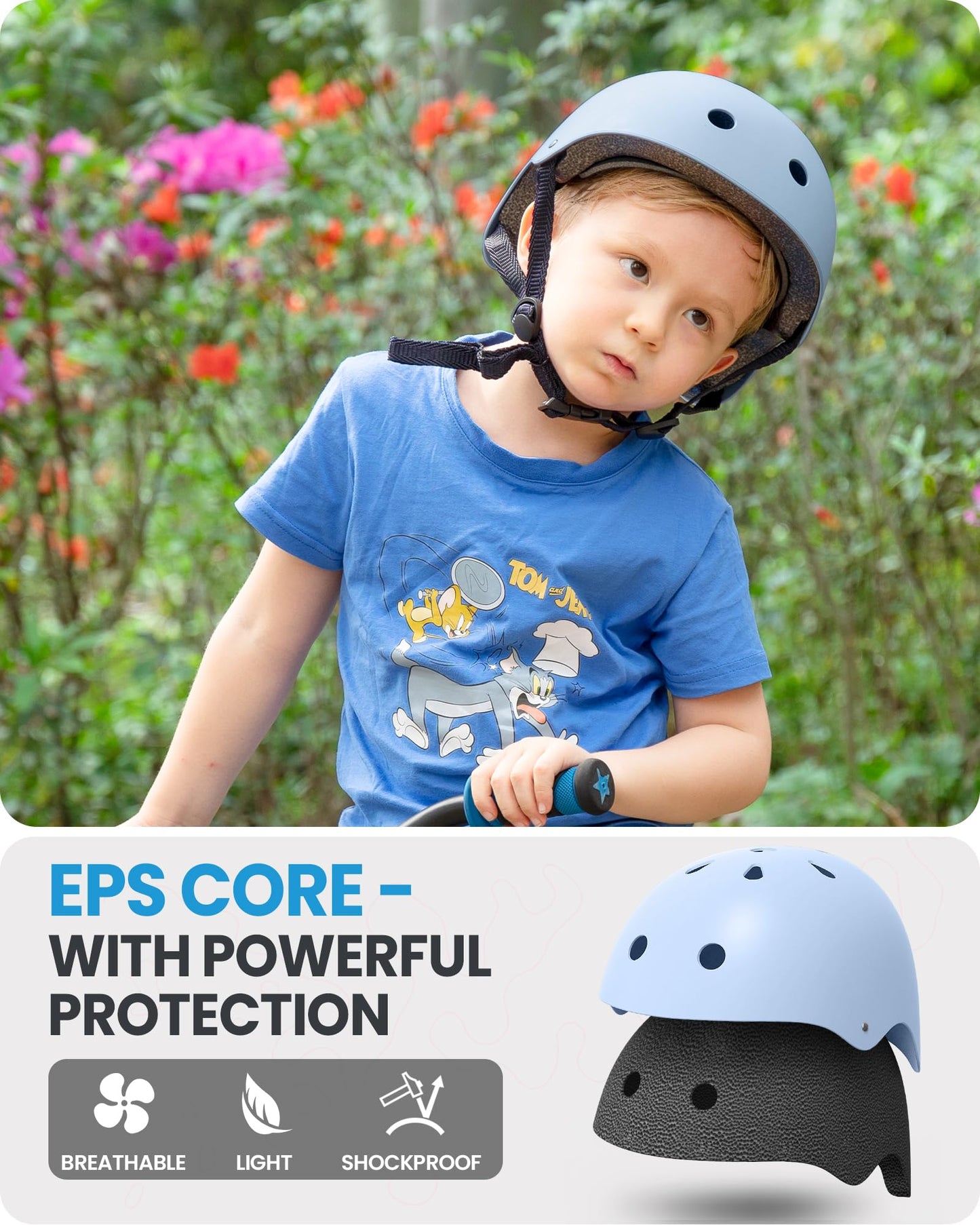 OutdoorMaster Kids Bike Helmet, Adjustable for Cycling & Skating
