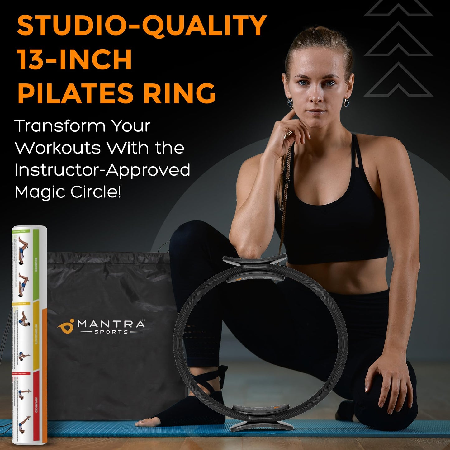 MANTRA SPORTS Pilates Ring Circle, Magic Circle Pilates Ring, Inner Thigh Exercise Equipment, Fitness Rings for Women, Thigh Master Inner Thigh Exerciser, Yoga Ring Pilates Equipment for Home Workouts