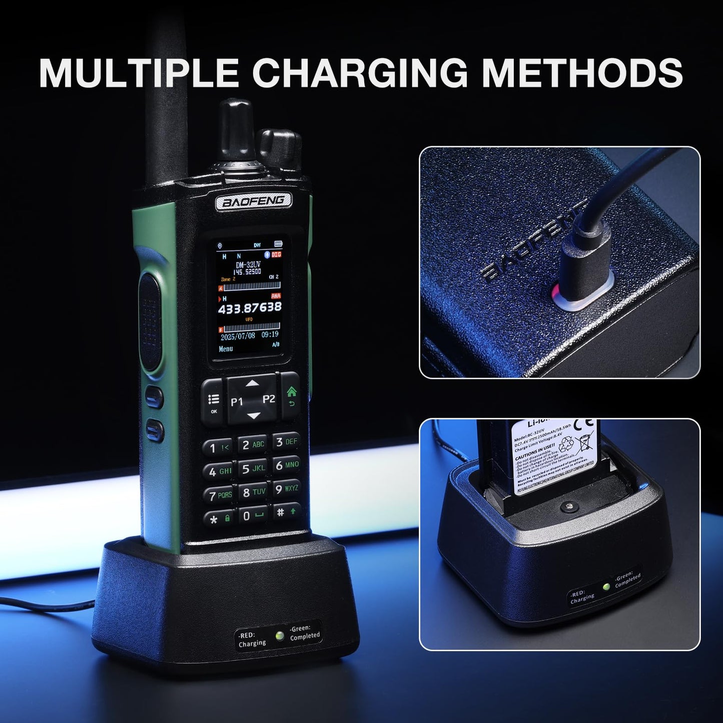 BAOFENG DM-32UV 10W DMR Ham Radio, Green