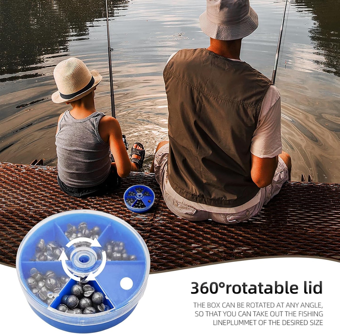 Fishing Weights Sinkers Kit - 230pcs Split Shot Round Weights | 5 Sizes for Freshwater & Saltwater