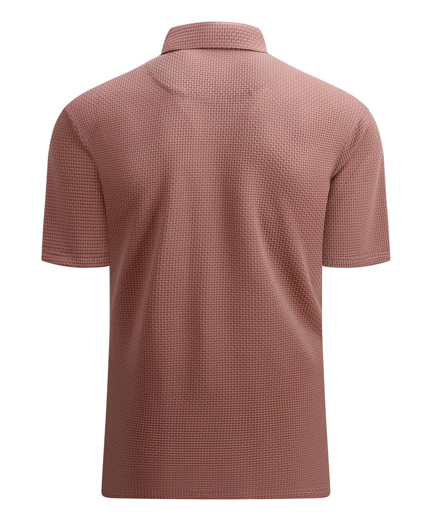 Alex Vando Mens Bubble Jacquard Polo Shirt Super Stretch Short Sleeve Polo Shirts for Men,Coffee,L