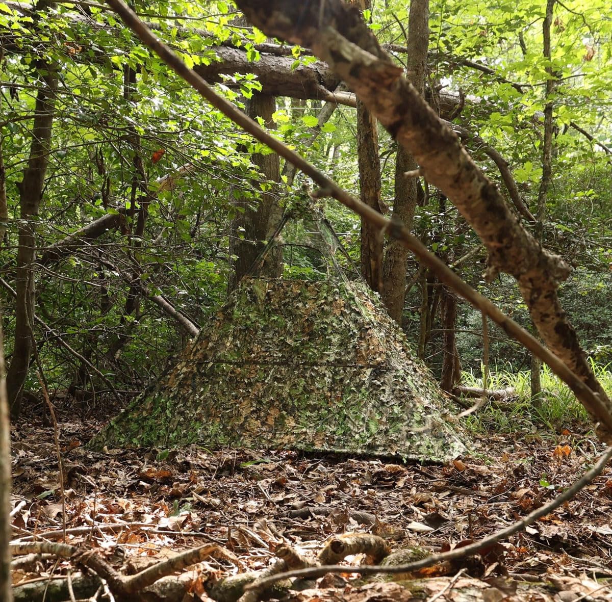 Nukem Grab & Go Hunting Ground Blind - Mossy Oak Obsession 3D Leafy - Lightweight Stake-Free Pop Up Turkey & Deer Blind (X-Large)