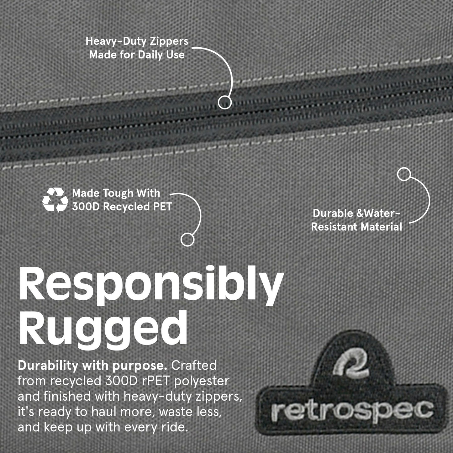 Retrospec Cahoot Waterproof Bike Trunk Bag - rPET Cycling Rear Rack Storage Bag with Rain Cover and Carry Strap for Commuter - E-Bike Compatible (7.75"x12.5"x5.75")