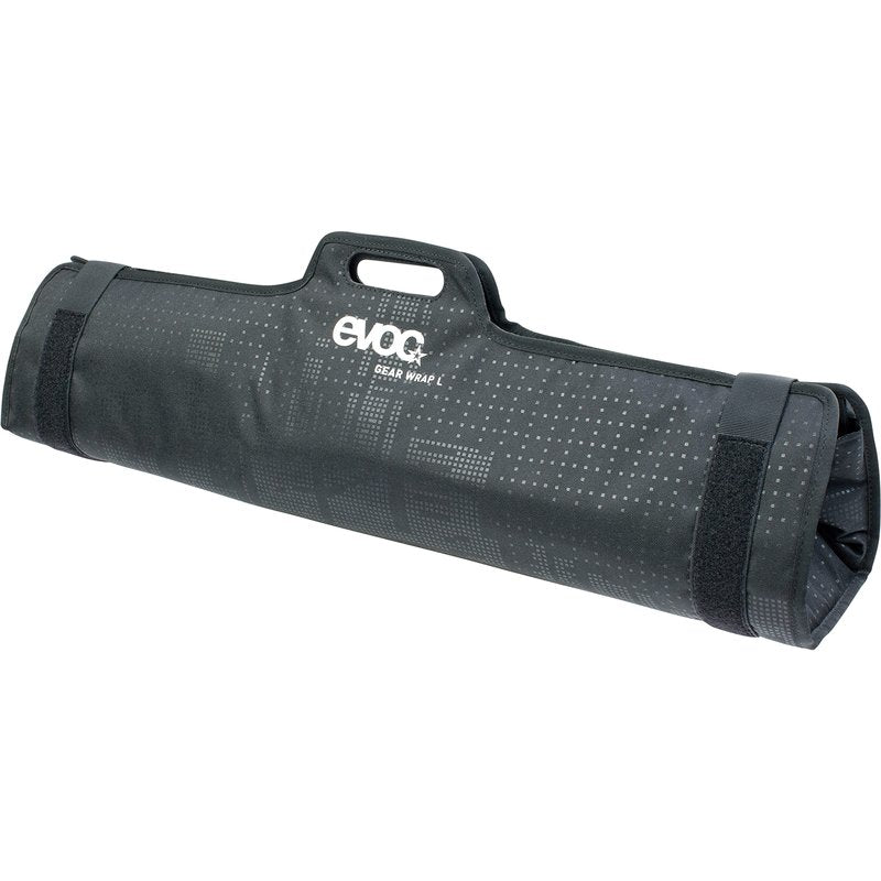 EVOC GEAR WRAP transport bag for tools and e-bike batteries (roll-up bag, well thought-out subdivision, padded compartment for batteries, secure transport of equipment, Size: L), Black