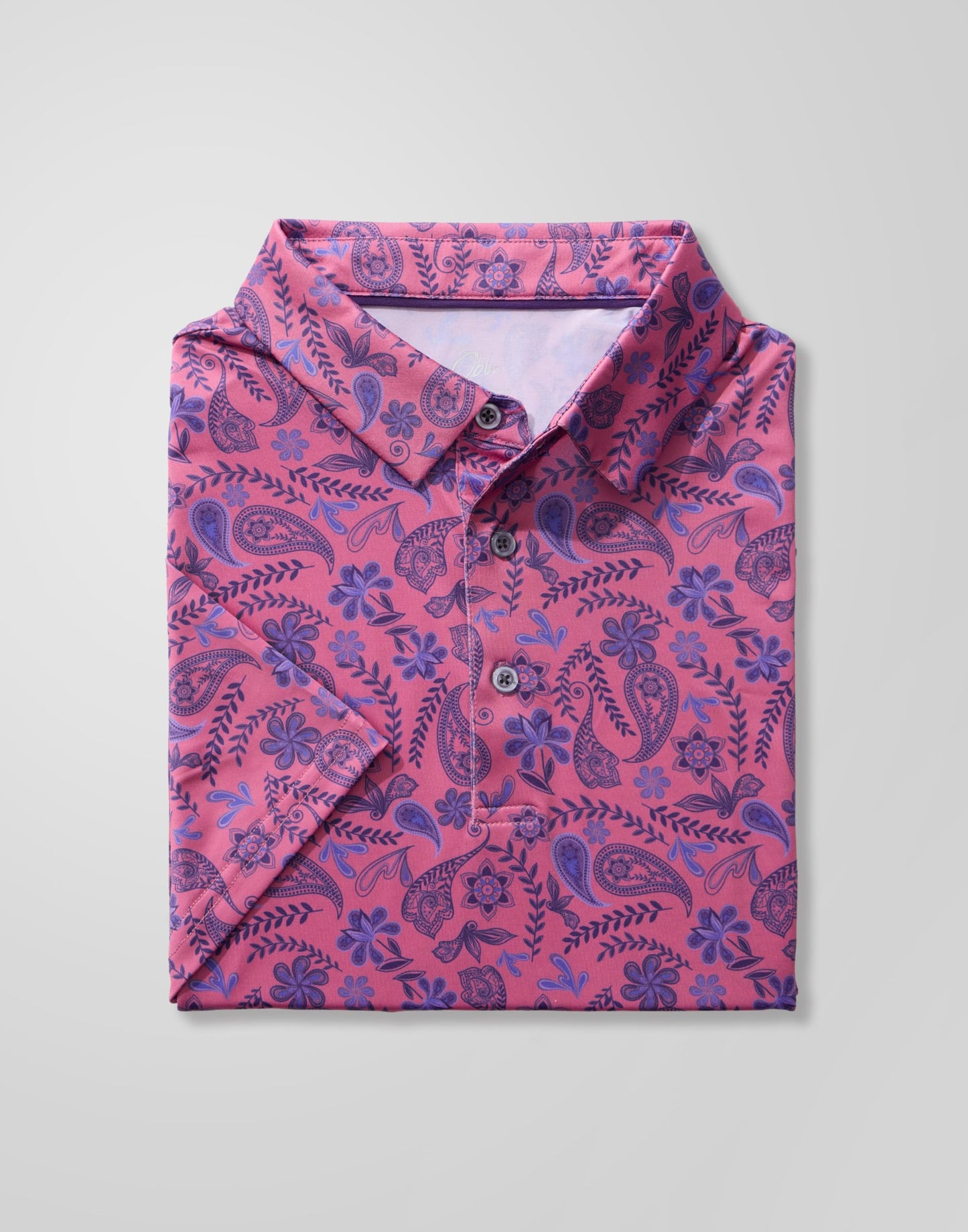 Obla Mens Golf Polo Shirts Short Sleeve Dry Fit Performance Moisture Wicking Casual Print Collared Golf Shirts for Men(Blue Paisley_XXXL)