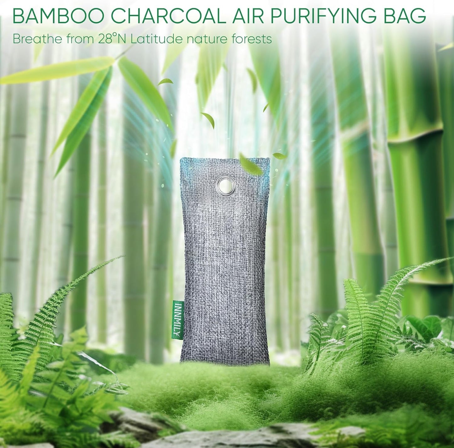 Activated Charcoal Odor Absorber - Bamboo Charcoal Air Purifying Bags for Home, Car & Closet | 6 x 50g