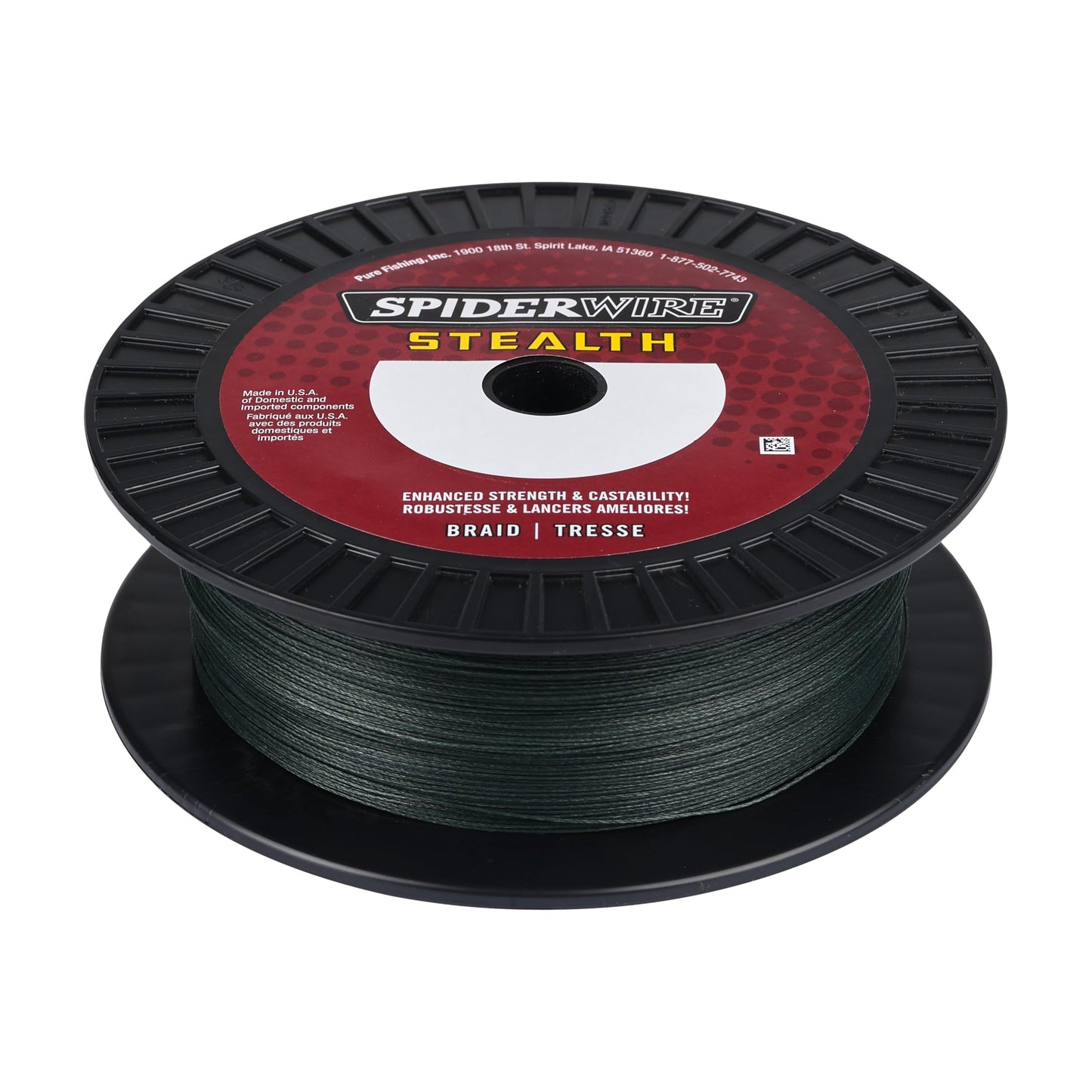 SpiderWire Stealth® Superline, Moss Green, 65lb | 29.4kg, 500yd | 457m Braided Fishing Line, Suitable for Freshwater and Saltwater Environments