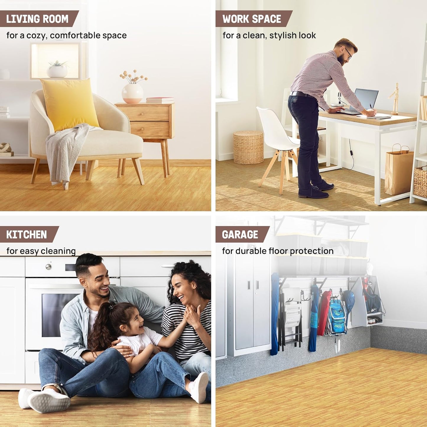 EVA Interlocking Mats - Puzzle Floor Tiles for Home & Garage | Foam Padding, 11-32 SQFT Options