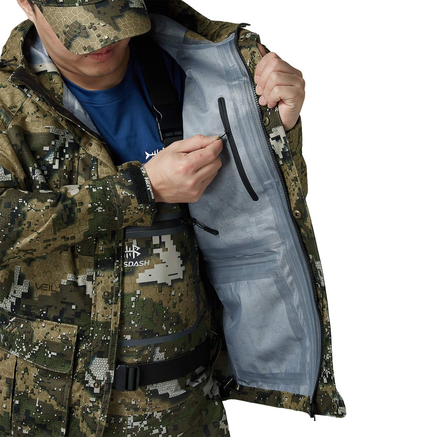 BASSDASH Walker-LW Breathable Waterproof Fishing Hunting Wading Jackets with Silent Outer Fabric for Men Women in 7 Sizes