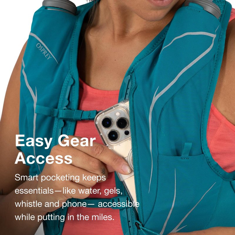Osprey Dyna LT Women's Running Hydration Vest with Hydraulics Soft Flasks, Kakio Pink, Medium