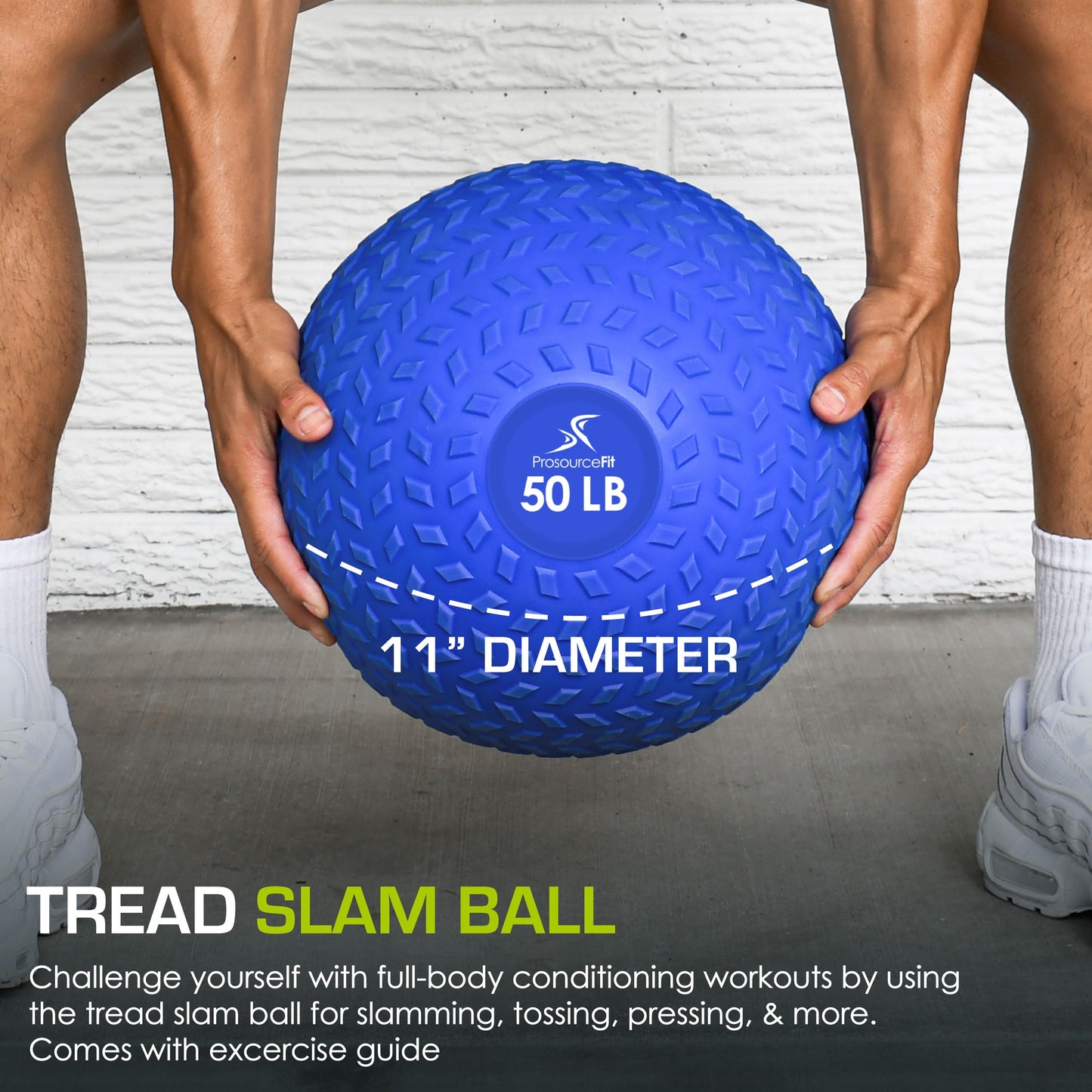 ProsourceFit Slam Medicine Balls 5, 10, 15, 20, 25, 30, 50lbs Smooth and Tread Textured Grip Dead Weight Balls for Strength and Conditioning Exercises, Cardio and Core Workouts