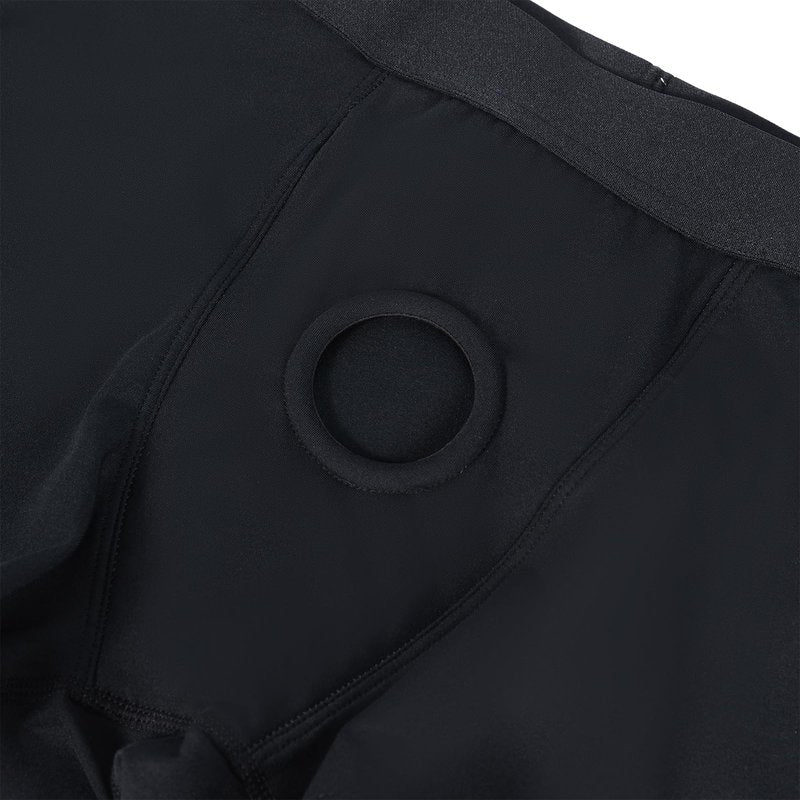 ANNUO Strap Harness Pants Strapless Underwear for Men Women Boxer Briefs Black