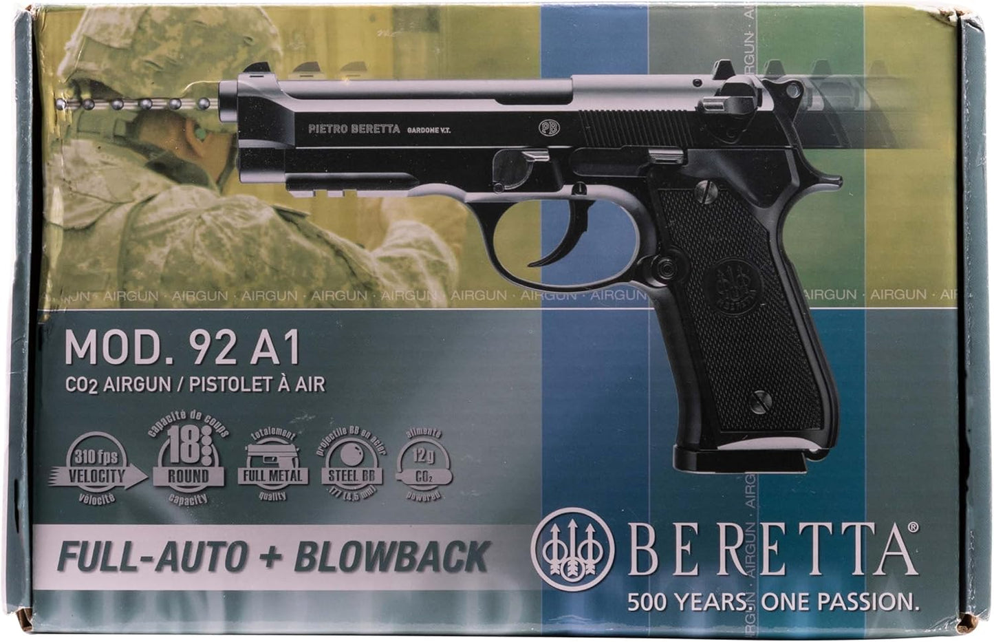 Umarex Beretta M92 A1 Blowback .177 Caliber BB Gun Pistol - Full-Auto Action