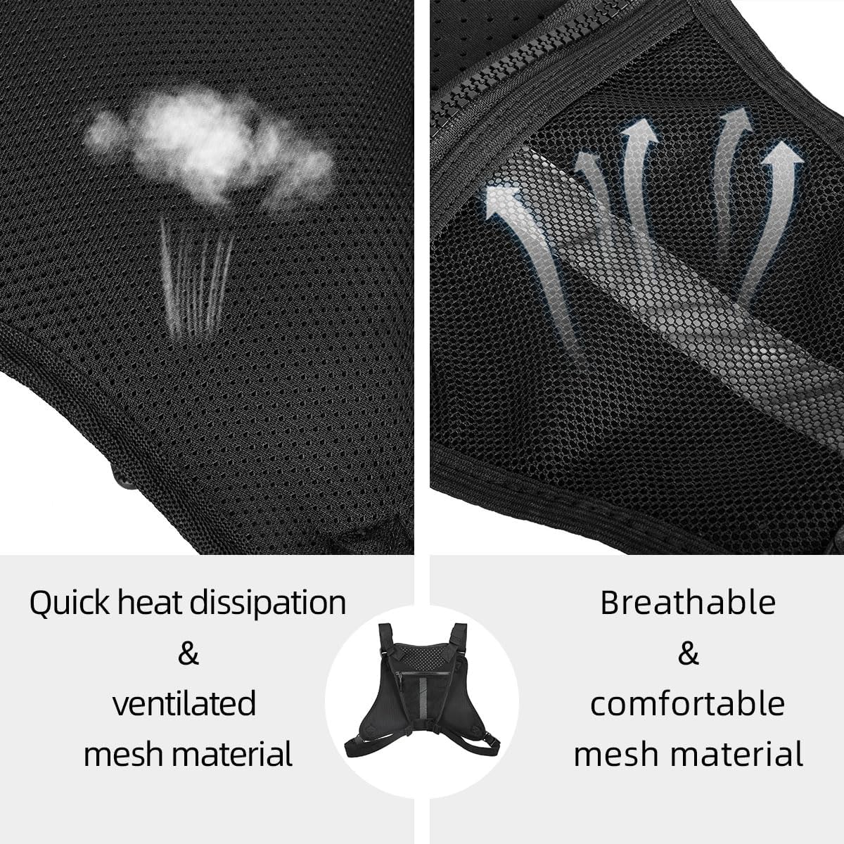 Outdoor Sports Chest Bag - Water Resistant Lightweight Vest for Running, Hiking & Cycling | Extra Storage Capacity