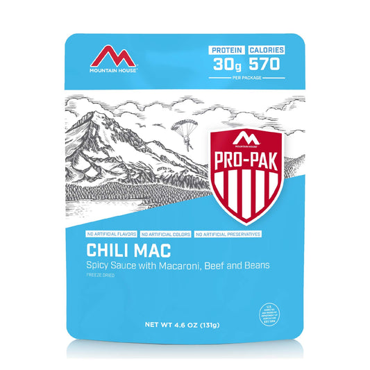 Mountain House Chili Mac Pro-Pak | Freeze Dried Backpacking & Camping Food | One Serving