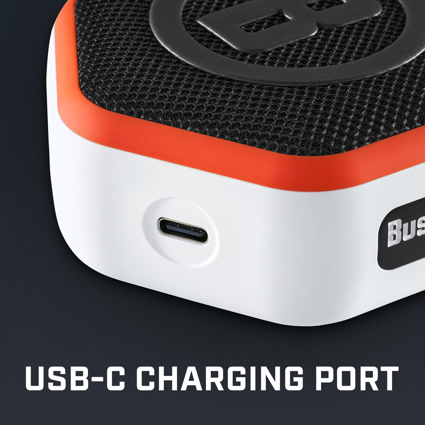 Bushnell Golf Wingman Mini GPS Speaker – Ultra Portable Bluetooth Golf Speaker with Audible Distances, Magnetic Cart Mount, Waterproof, 10Hr Battery & Carabiner, Orange