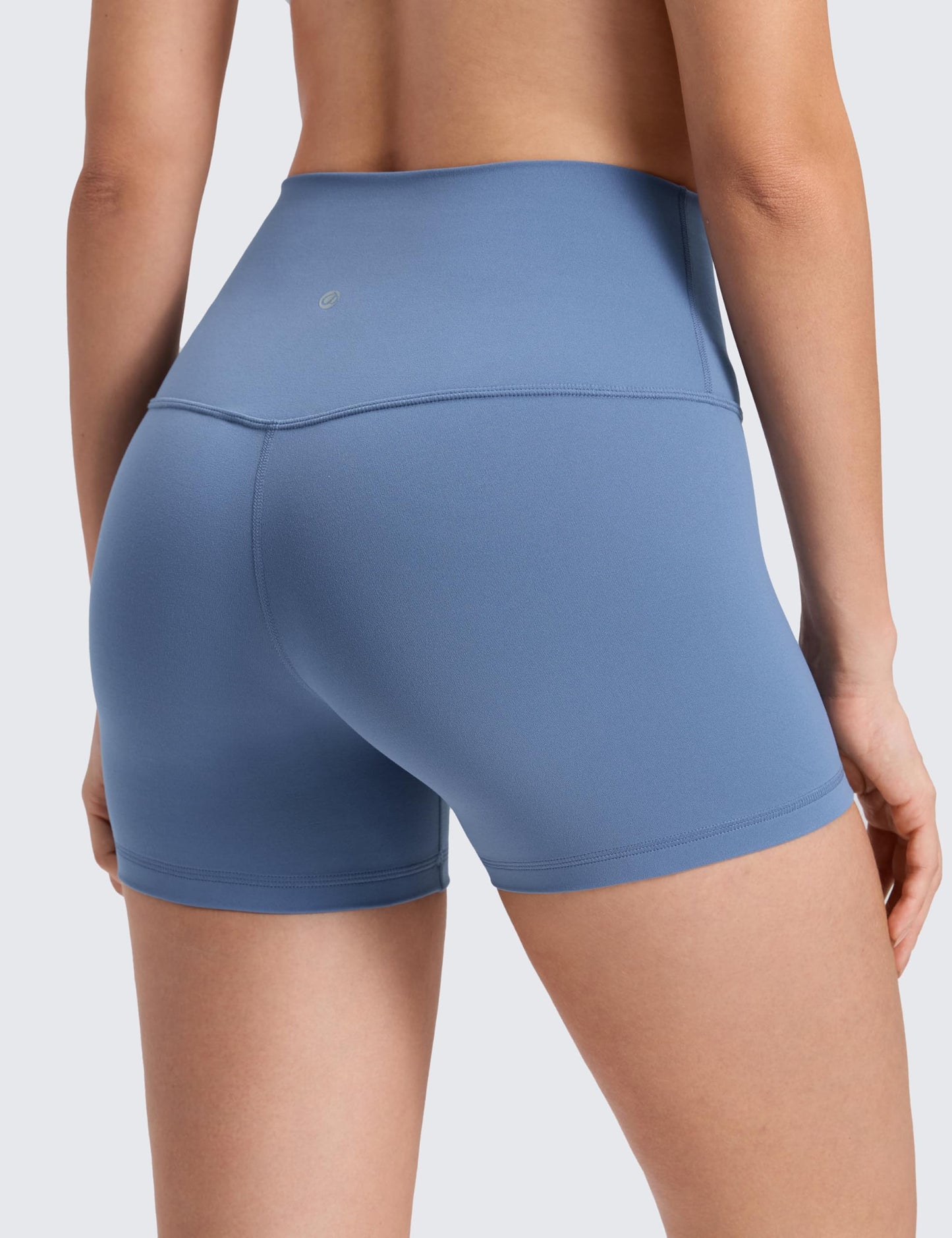 CRZ YOGA Butterluxe Biker Shorts 4'' - High Waisted Booty Workout Volleyball Yoga Womens Spandex Oasis Blue X-Small