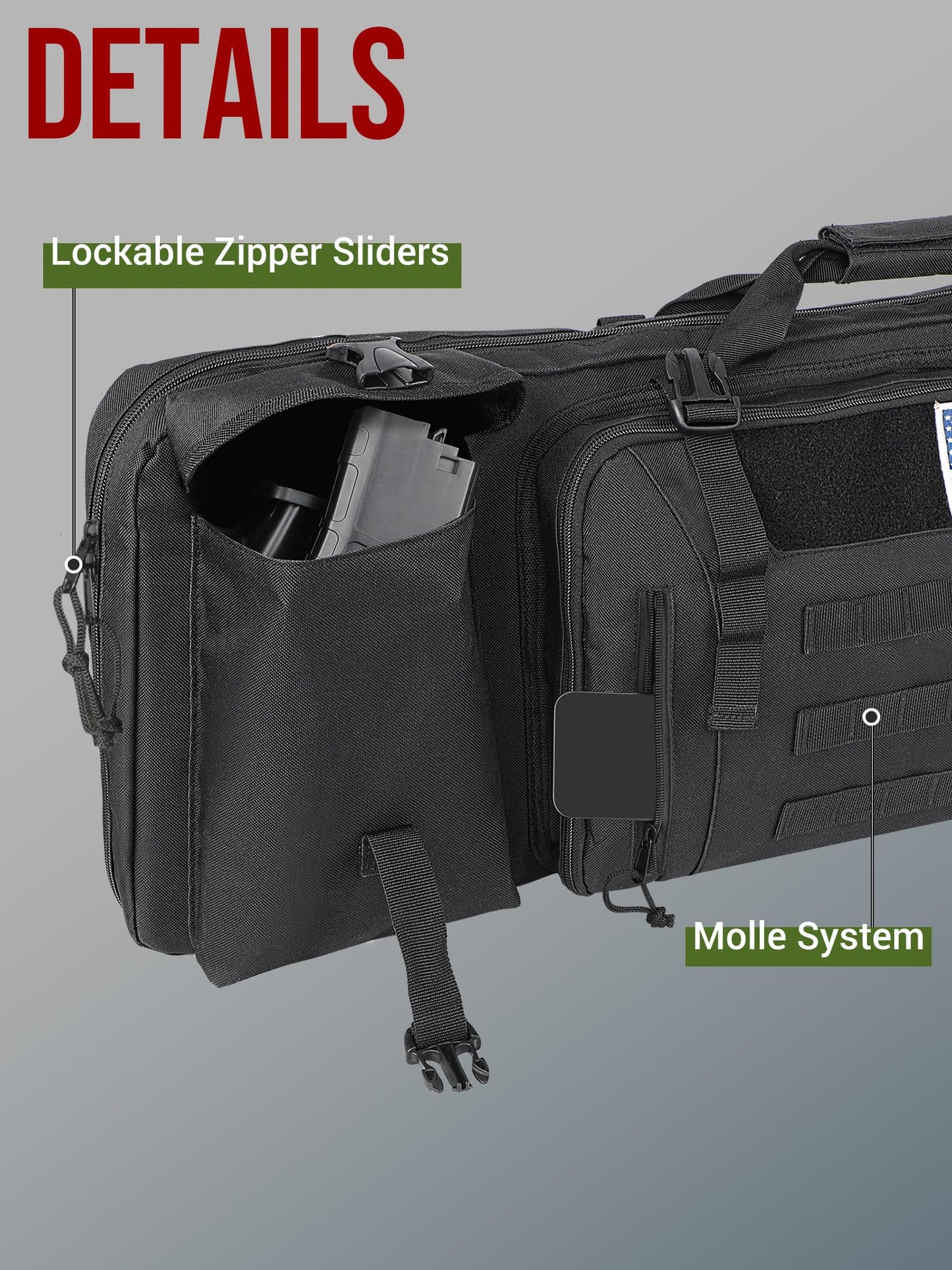 Espmotic 42" Double Rifle Case Soft Bag - Long Gun Backpack for 2 Rifles & Pistols, Padded Range Bag, Heavy Duty Waterproof for Hunting Shooting