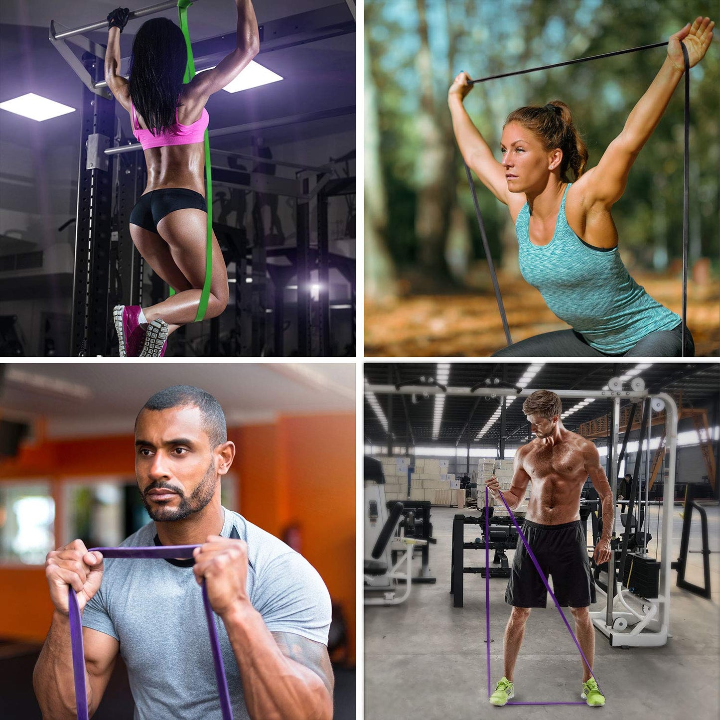 TheFitLife Resistance Pull Up Bands - Pull-Up Assist Exercise Bands, Long Workout Loop Bands for Body Stretching, Powerlifting, Fitness Training, with Carrying Bag and Workout Guide (Black)