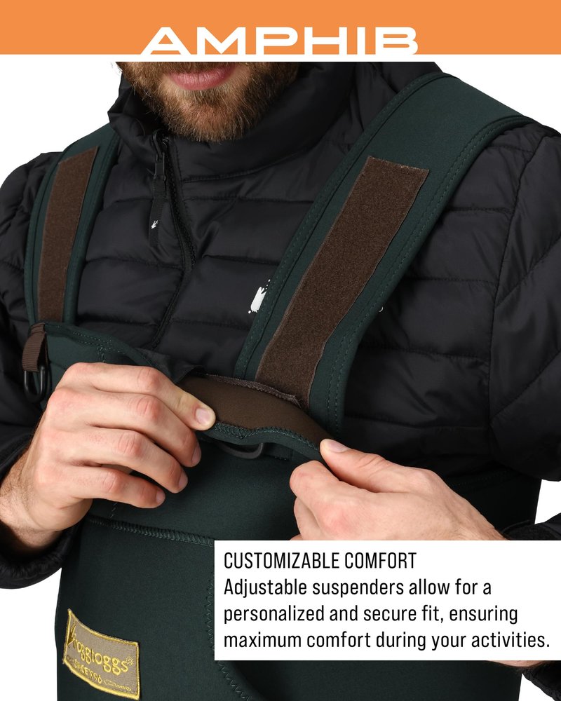 FROGG TOGGS Men's Amphib Neoprene Waterproof Fishing Bootfoot Chest Wader for Fishing, Cleated, 11