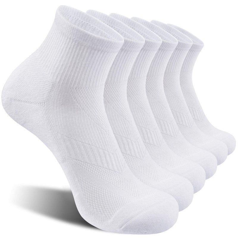 Lapulas 6 Pack Men's Ankle Socks Cotton Cushioned Athletic Running Socks for Women
