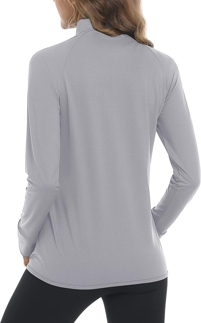 Women's UPF 50+ Lightweight Athletic Jacket - Sun Protection, Full Zip, Long Sleeve | Ideal for Hiking & Outdoor Activities