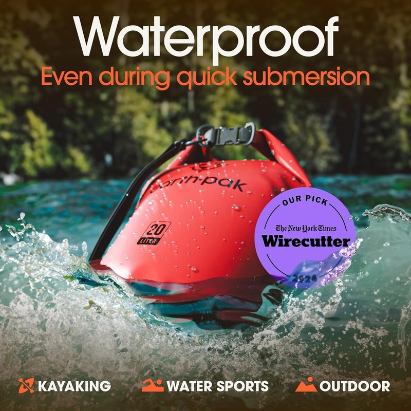 Waterproof Dry Bag - Roll Top Backpack Sack for Kayaking | Includes Waterproof Phone Case