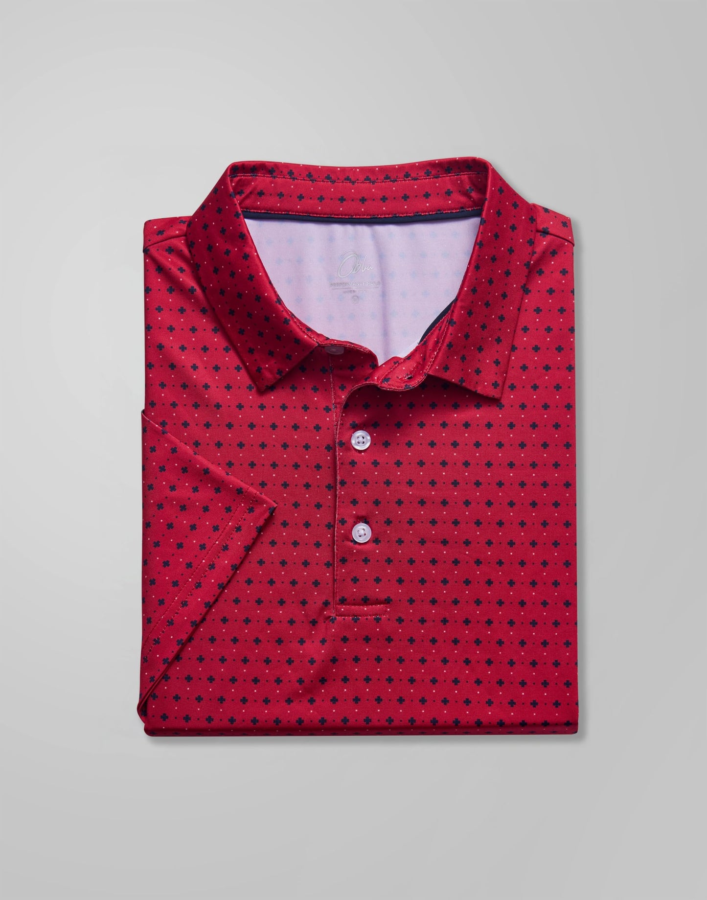 Obla Mens Golf Polo Shirts Short Sleeve Dry Fit Performance Moisture Wicking Casual Print Collared Golf Shirts for Men (Red Flower_S)
