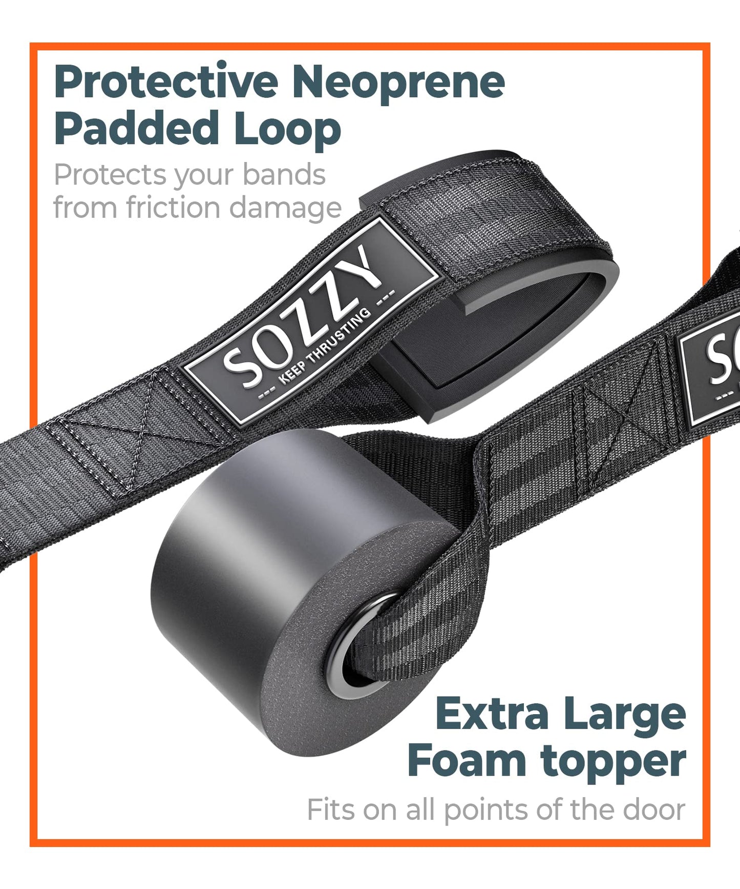 Sozzy Door Anchor for Resistance Bands, Extra Large, Heavy Duty with Solid Nylon Core, Great for Closed Loop Bands, Physical Therapy, Home Workout Equipment