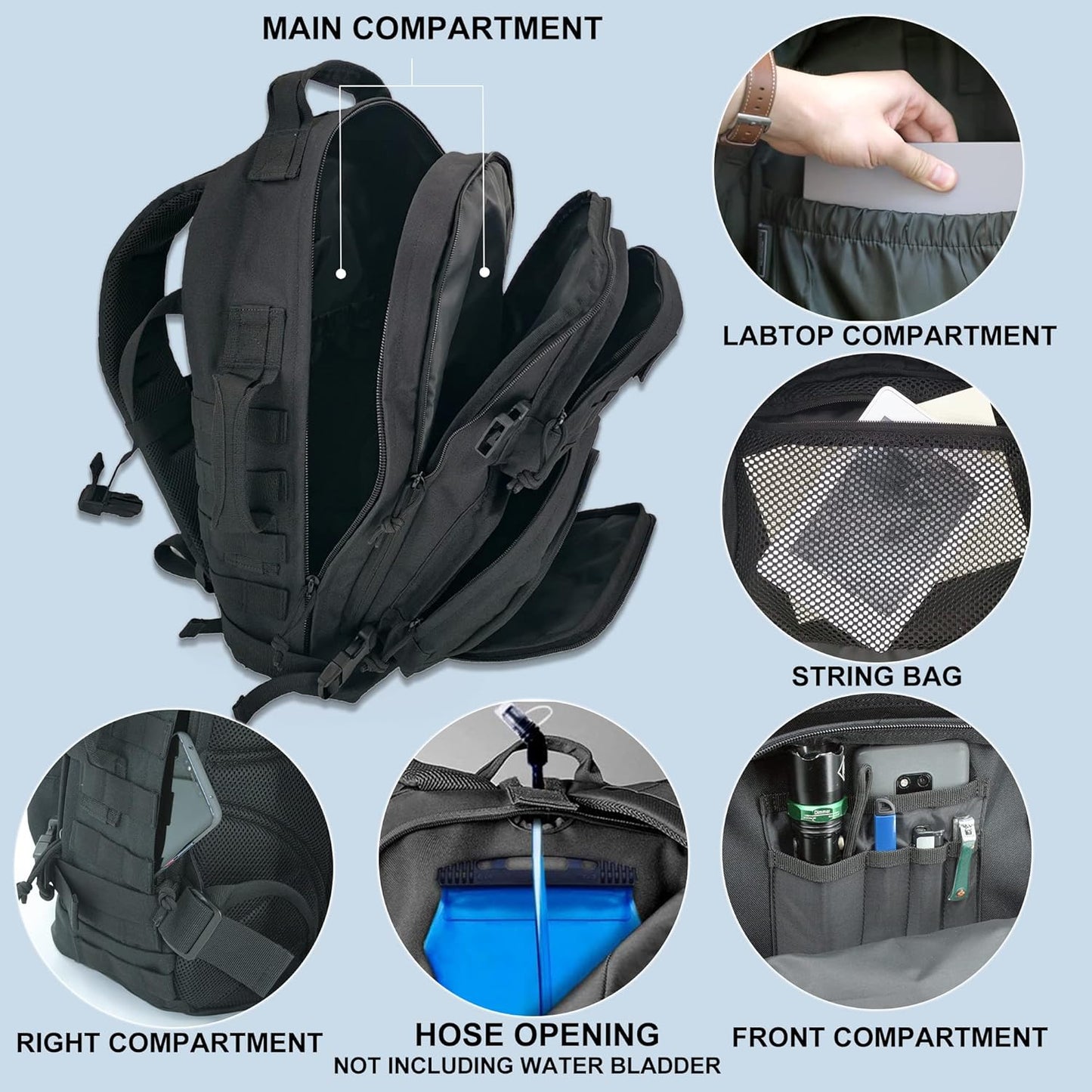 3-Day Tactical Backpack - Durable 600D Oxford Fabric | Classic Military Style