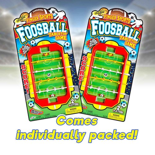 JA-RU Mini Foosball Table Game (1 Foosball Toy) Mini Arcade Tabletop Games. Soccer & Football Party Favors. Portable Handheld Games for Kids & Office Desk Toys. 255-1s (24 Packs)
