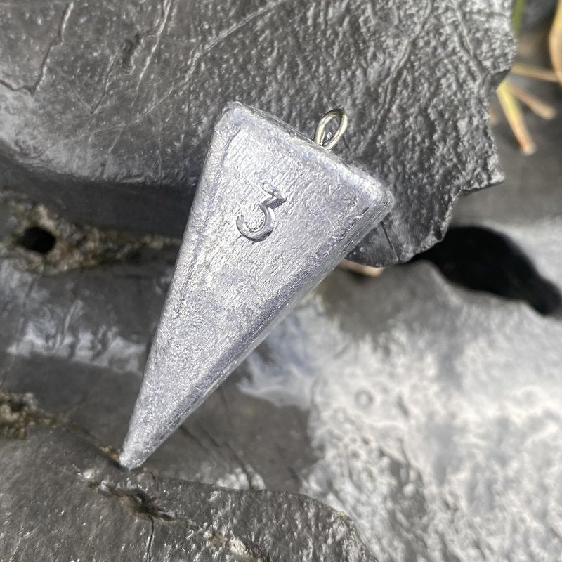 Pyramid Sinkers Fishing Weights - Saltwater Surf Fishing Tackle | 1oz, 2oz, 3oz Options