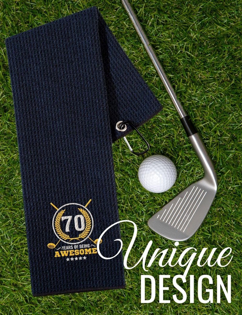 CybGene 70th Birthday Gifts Golf for Men Golfer, Funny Golf Towels for Golf Lovers, Husband, Perfect for Dad, Boss, Grandpa for Birthday