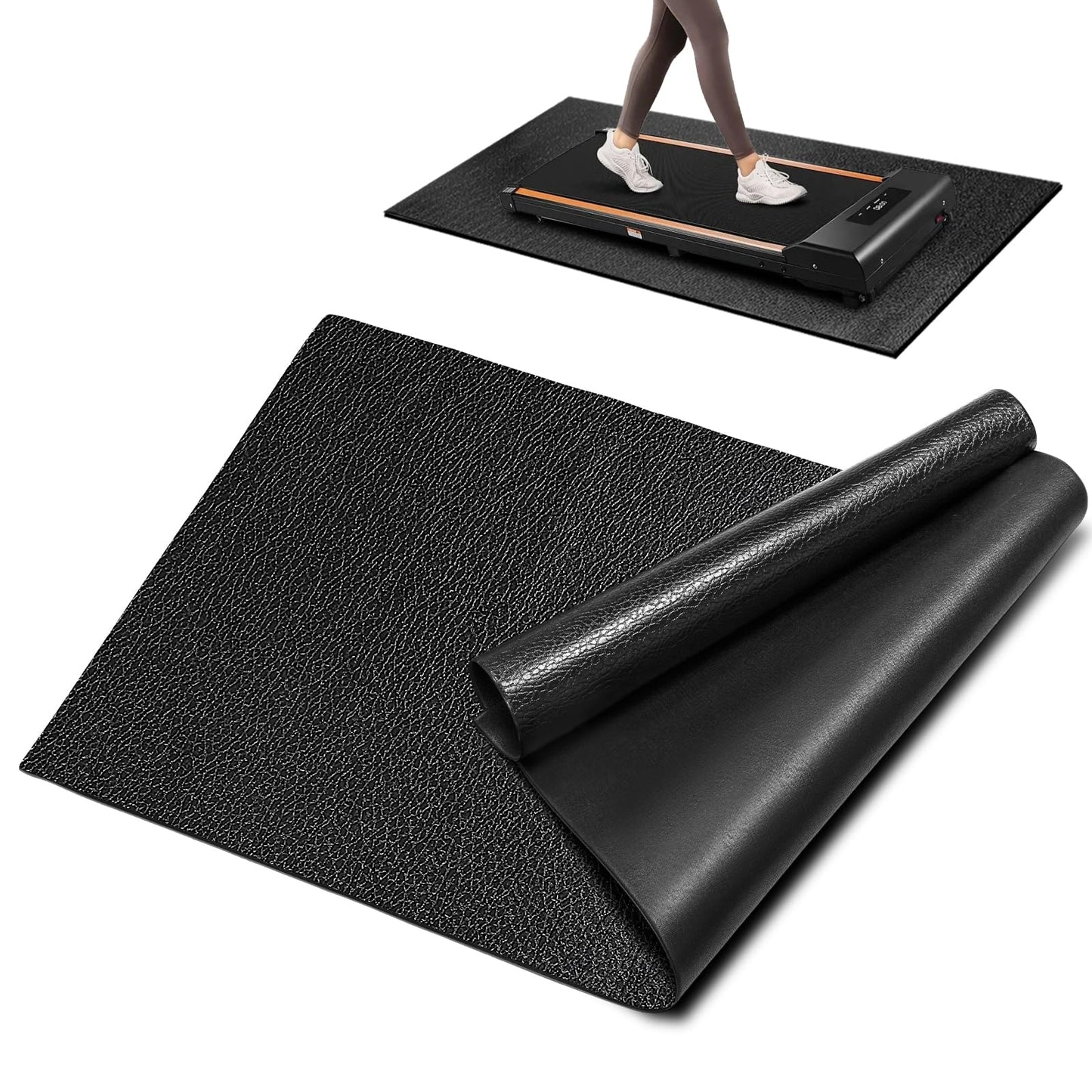 Exercise Equipment Mat, Orealla Foldable Treadmill Mat Fitness Exercise Bike Mats 51.18"x23.82" Waterproof Non-Slip for Home Gym Workout Floor Protector