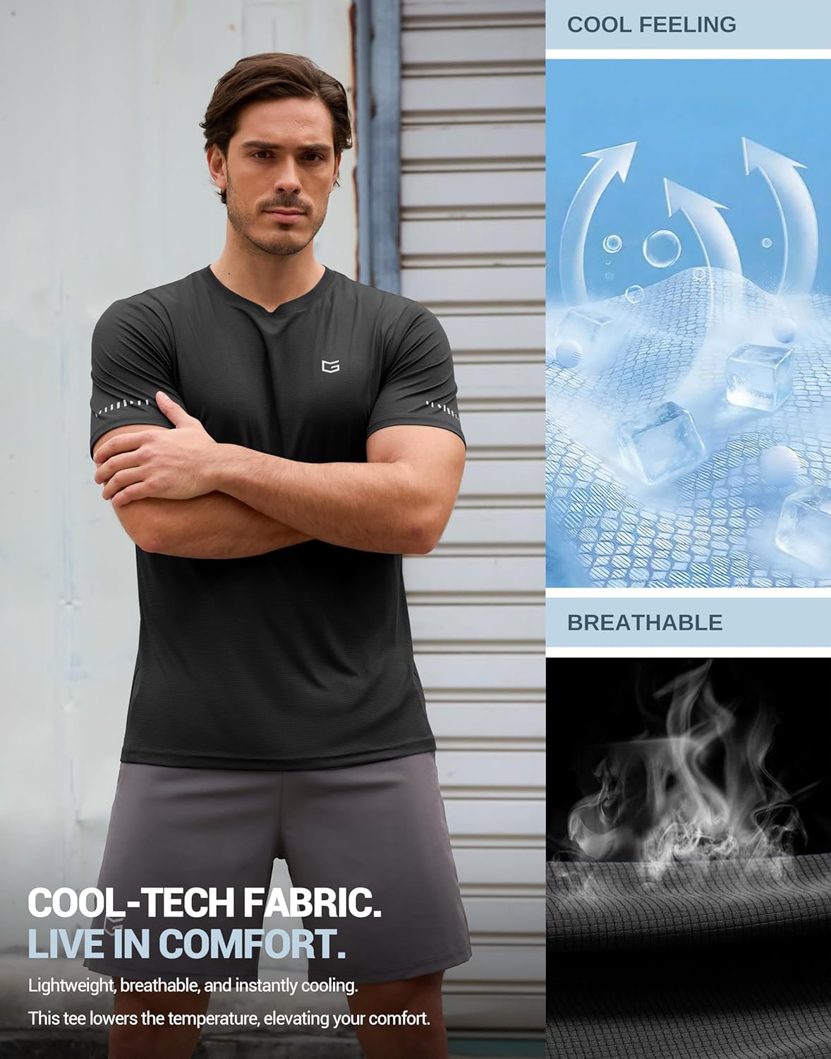 Men's Breathable Grid Workout T-Shirts - Lightweight Dry Fit UPF 50+ Sun Protection | Ideal for Running & Hiking