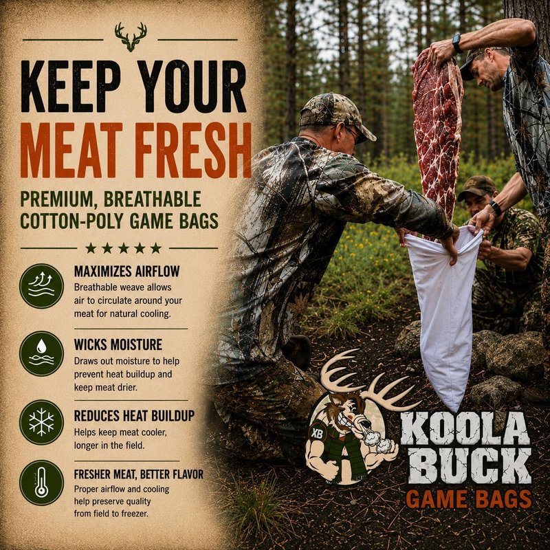 Koola Buck Heavy Duty Game Bags - Premium Reusable Breathable Meat Bags for Hunting | Deer & Elk Quarter + Full Body Bag Options