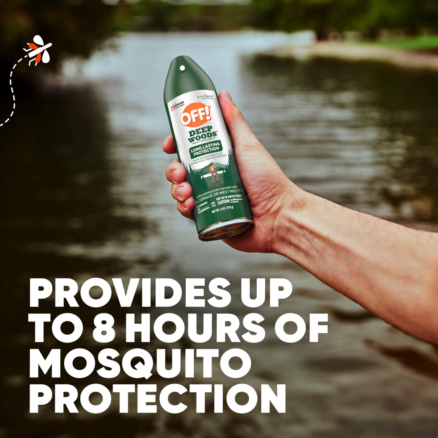 OFF! Deep Woods Insect Repellent Spray with 25 Percent DEET Provides up to 8 Hours of Mosquito Protection 6 Ounce (Pack of 3)