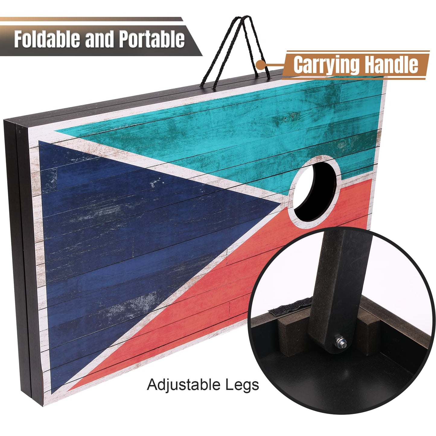 Outball Cornhole Set Corn Holes Sets with Bags & 8 Bean Bags, Cornhole Boards Bean Bag Toss Games for Adults and Family Outside Lawn Beach Backyard 3x2 Feet