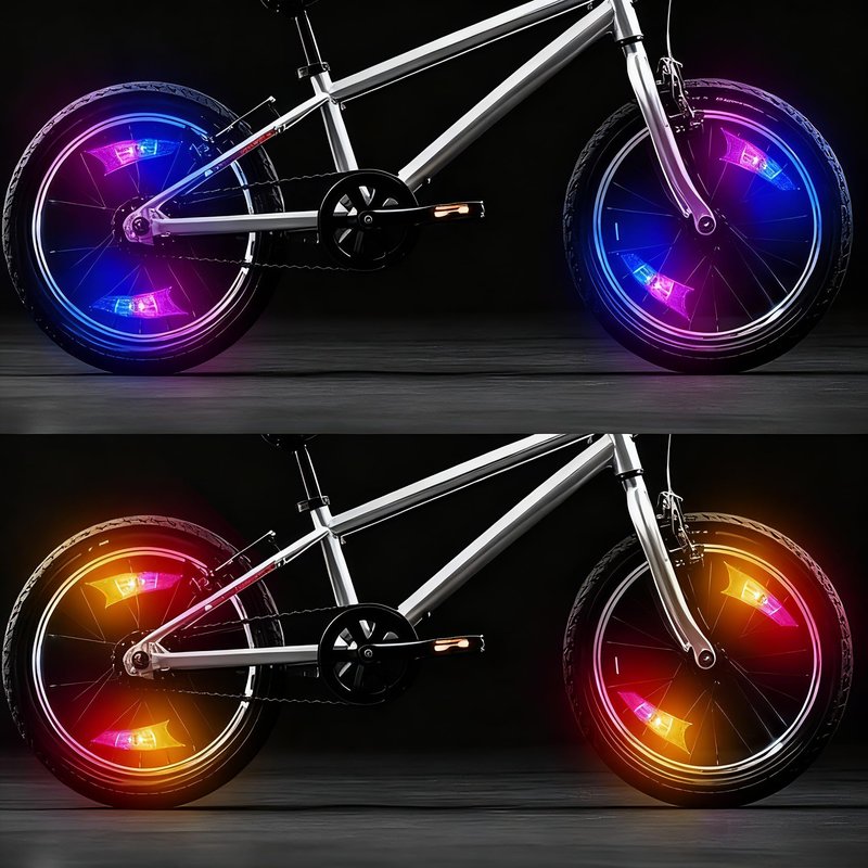 Bike Wheel Lights Rechargeable 2pack,Bike Lights for Wheels,Bike Spoke Light Weatherproof, Bicycle Wheel Lights Kids Adults,Motion Sensor (Color Morphing)