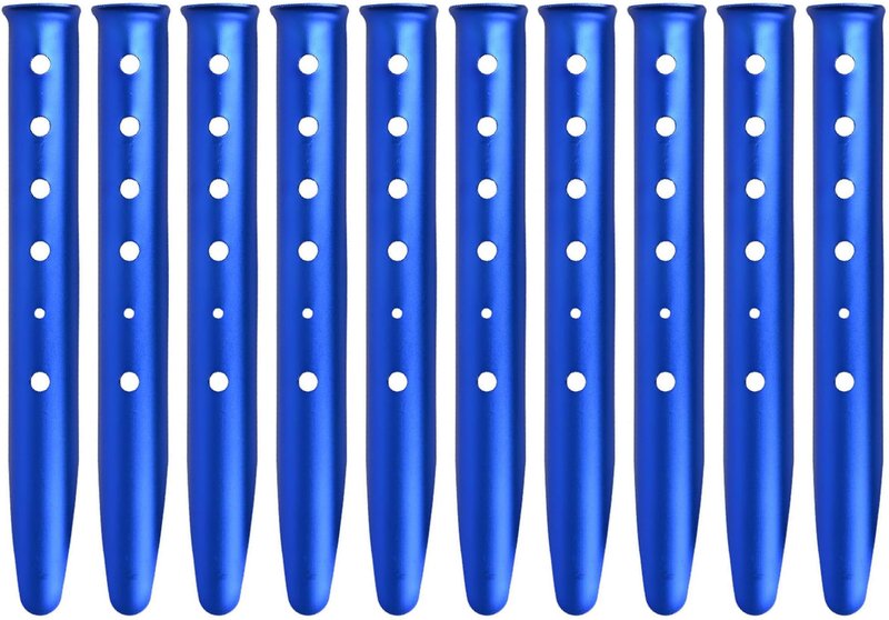 Takelablaze Aluminum Tent Stakes for Camping in Snow & Sand 10PCS Beach Canopy Tent Stakes U-Shaped Tent Pegs Lightweight Ground Nails for Beach Shade Canopy Hiking Backpacking Boating Picnic (Red)