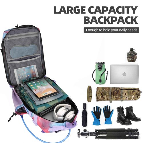 Lovelinks21 45L Tactical Assault Backpack 3 day assault pack with Molle Waterproof backpack Rucksack for Tactical Backpacks (Nebula Camo)