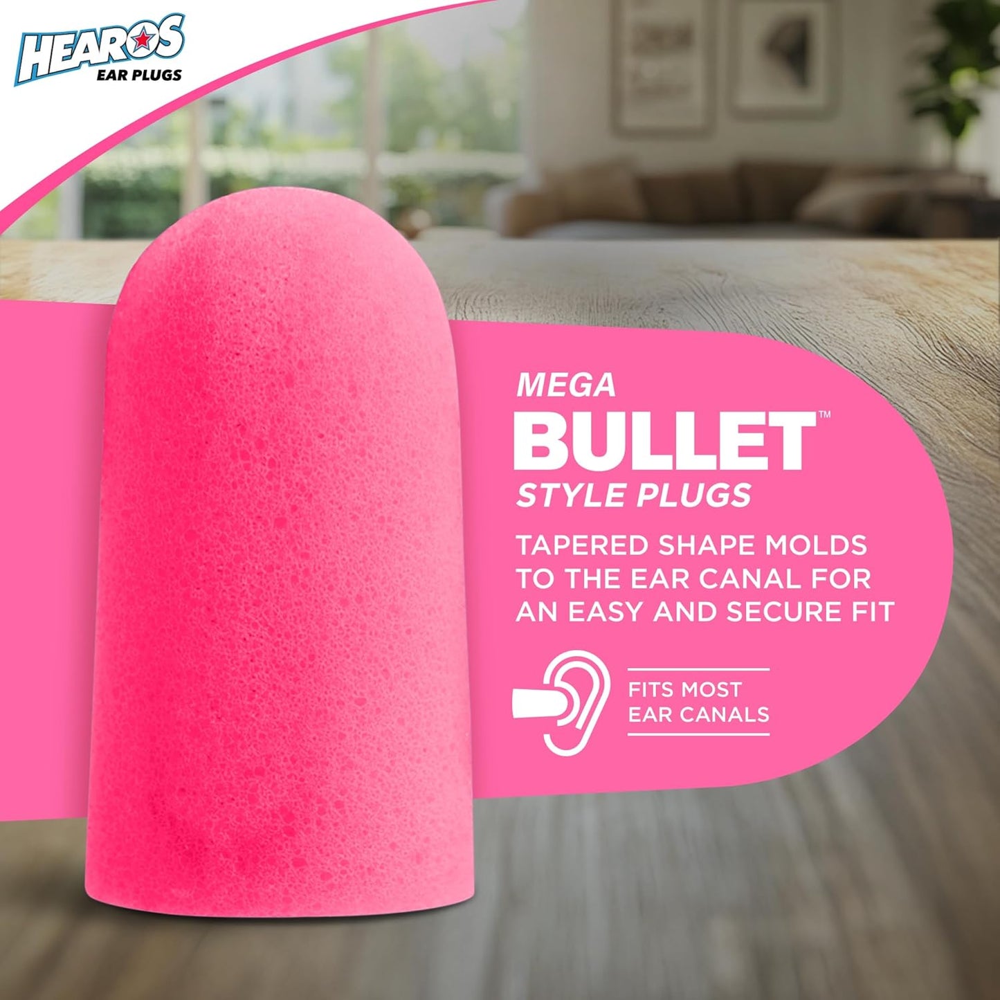 Sleep Ear Plugs - HEAROS Pretty in Pink, 14 Pairs for Comfortable Sleeping
