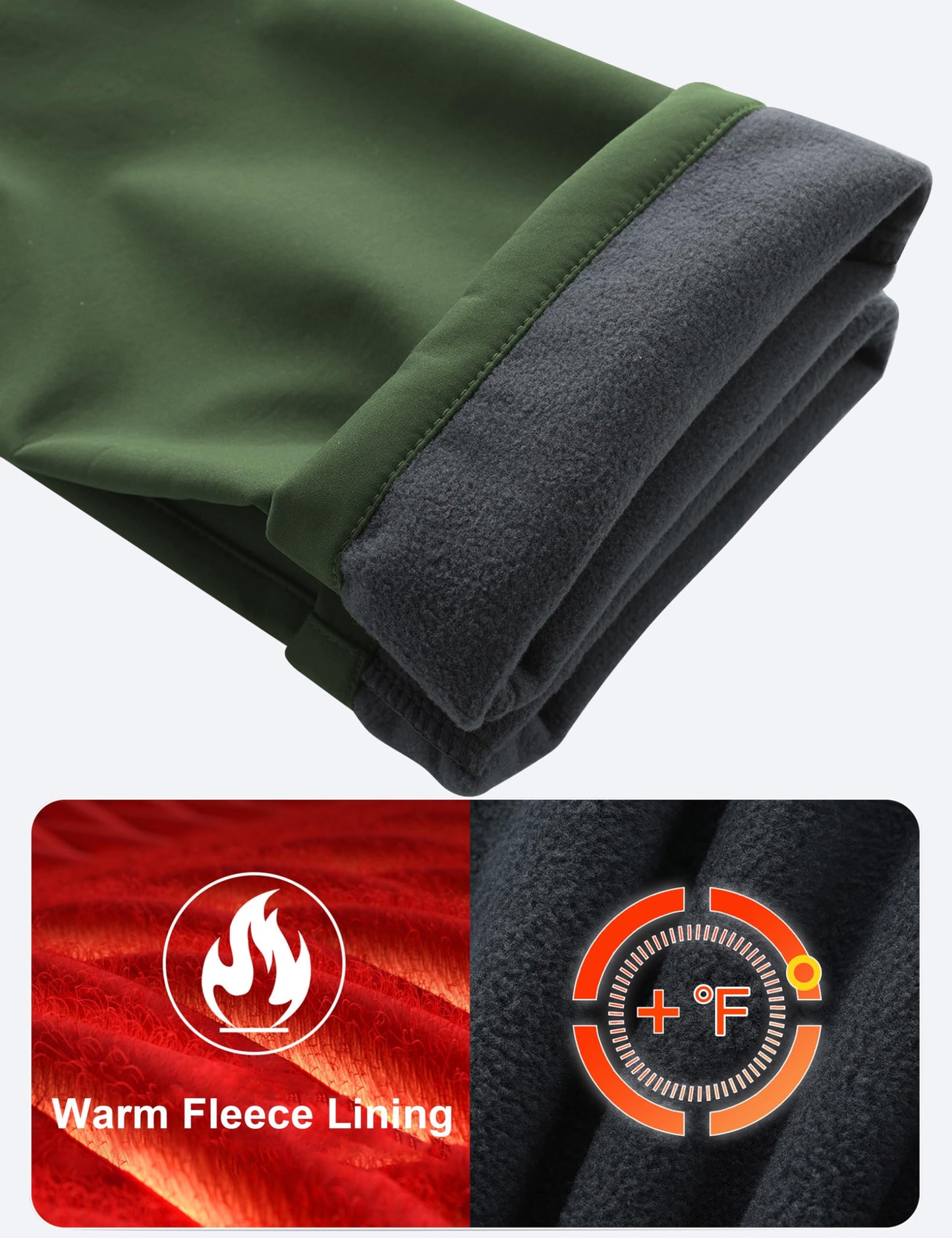 Buyboxs Kids Snow Pants Boys Waterproof Insulated Hiking Pants Youth Winter Warm Fleece Lined Ski Snowpants, Green/Black XL