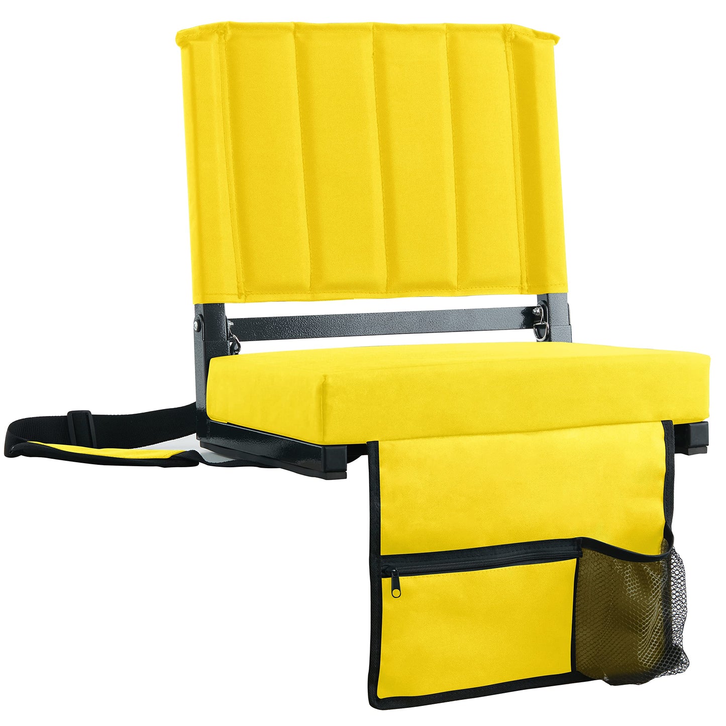 SPORT BEATS Stadium Seat for Bleachers with Back Support and Cushion Includes Shoulder Strap and Cup Holder