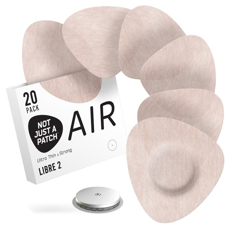 Not Just A Patch Freestyle Libre 2 Covers (20 Pack) - Thin, Strong and Light, Ultra-Long 14 Day Adhesion - Durable Lingo CGM & Libre 2 Sensor & Protector Patches - Beige