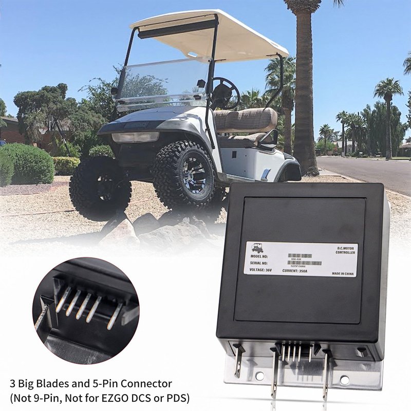 25864G05 36V 350A 5-Pin 25864G09 25864g03 for Curtis 1206-4301 Speed Controller 3-Big-Blades for EZGO Medalist & TXT 1206 Series Model (Year 1994 Up) with ITS Throttle Input